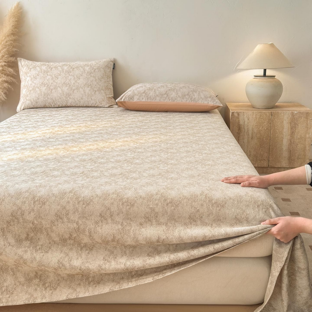 91家纺网 家纺一手货源 找家纺 涵宸家纺 2026新款全棉提花色坊系列单床单 床单-迷蒙