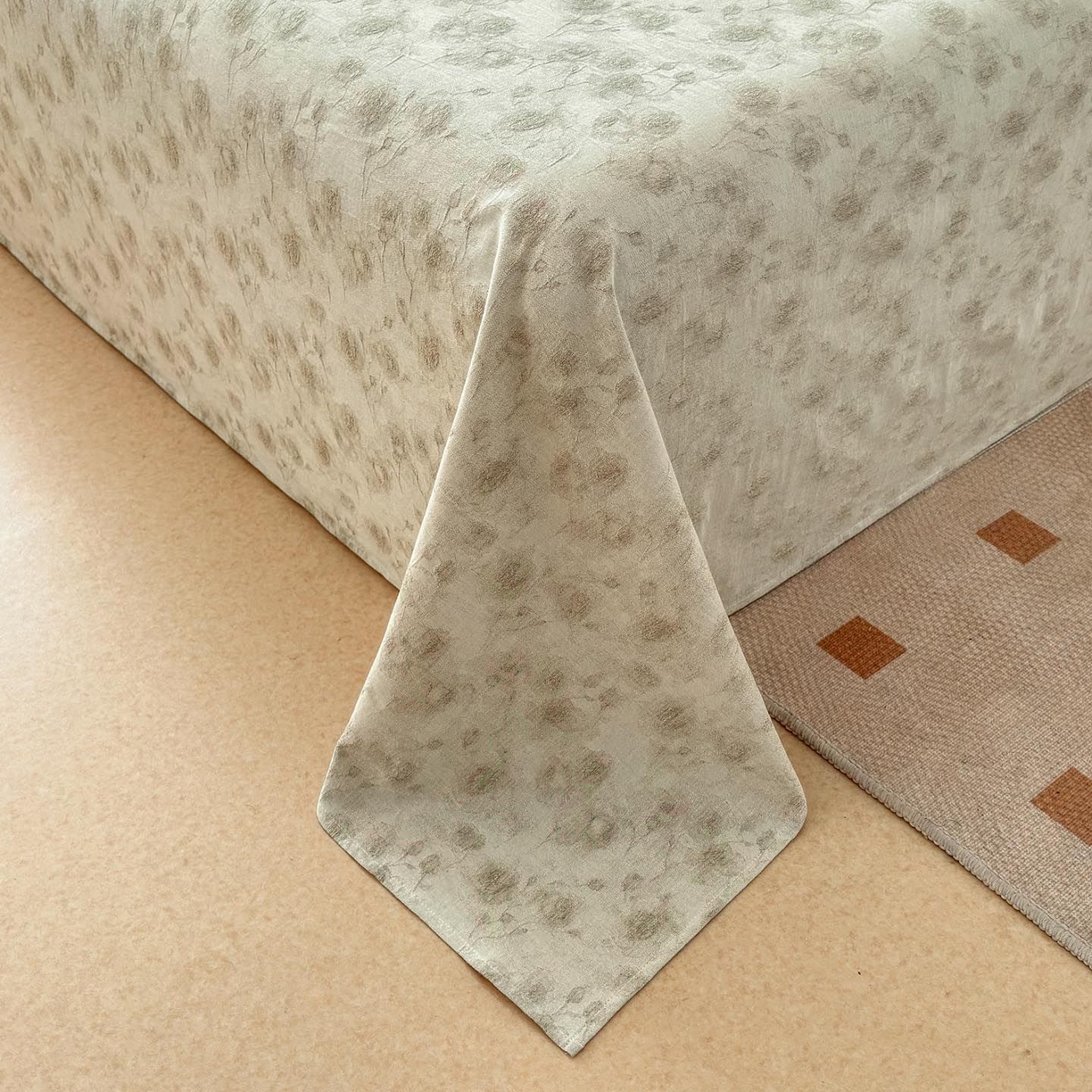 91家纺网 家纺一手货源 找家纺 涵宸家纺 2026新款全棉提花色坊系列单床单 床单-若梦-绿