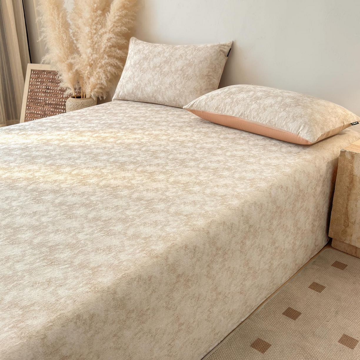 91家纺网 家纺一手货源 找家纺 涵宸家纺 2026新款全棉提花色坊系列单床单 床单-迷蒙