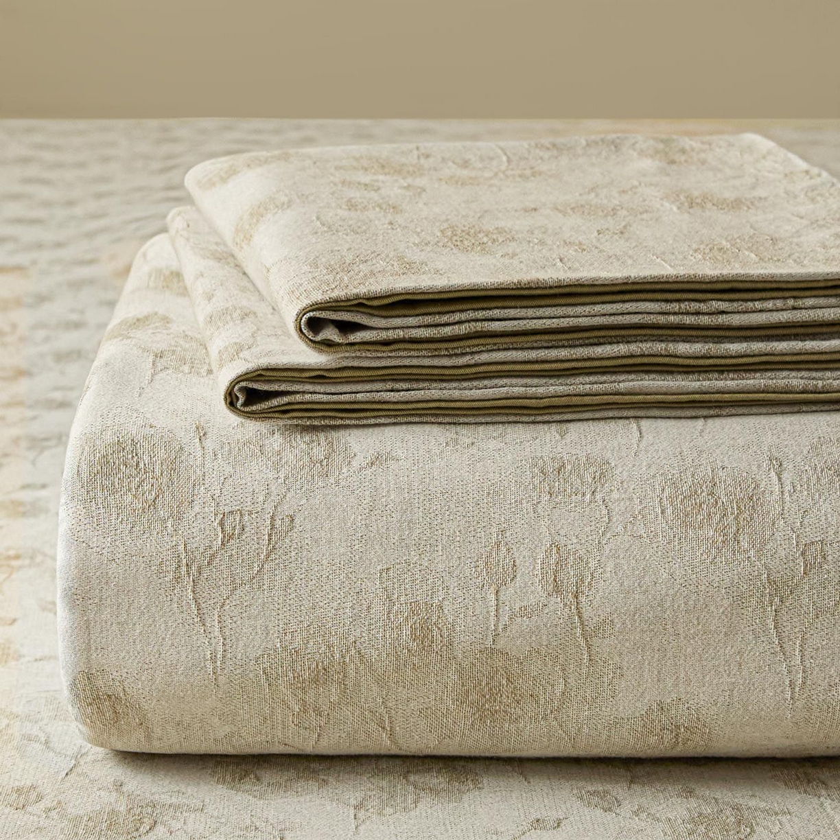 涵宸家纺 2026新款全棉提花色坊系列单床单 床单-若梦-绿