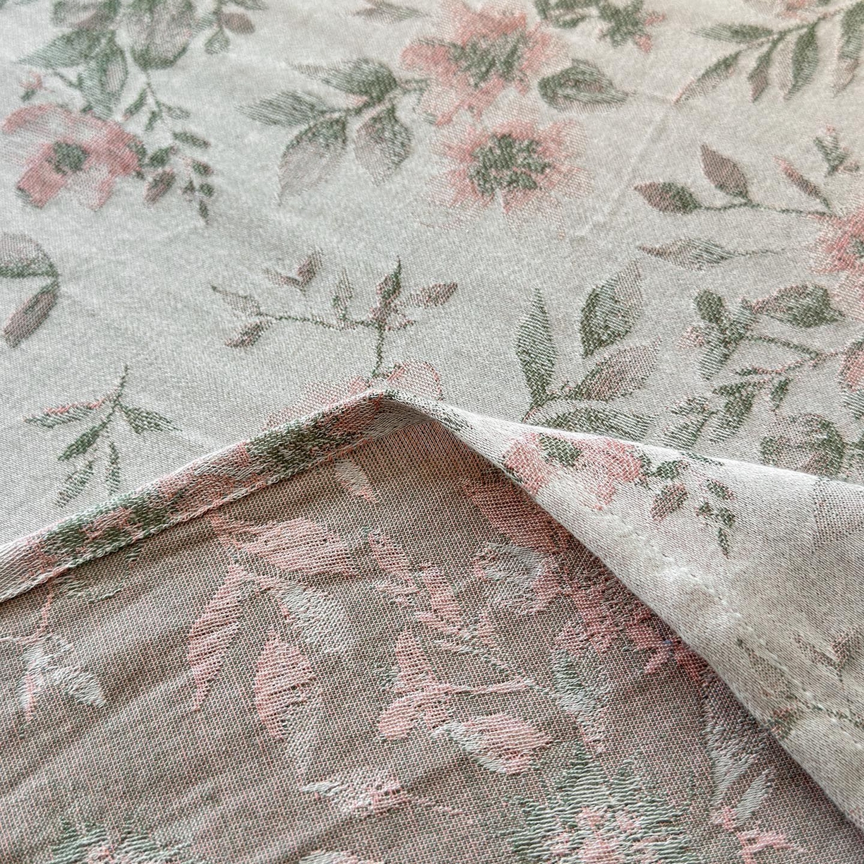 91家纺网 家纺一手货源 找家纺 涵宸家纺 2026新款全棉提花色坊系列单床单 床单-素薇-粉绿