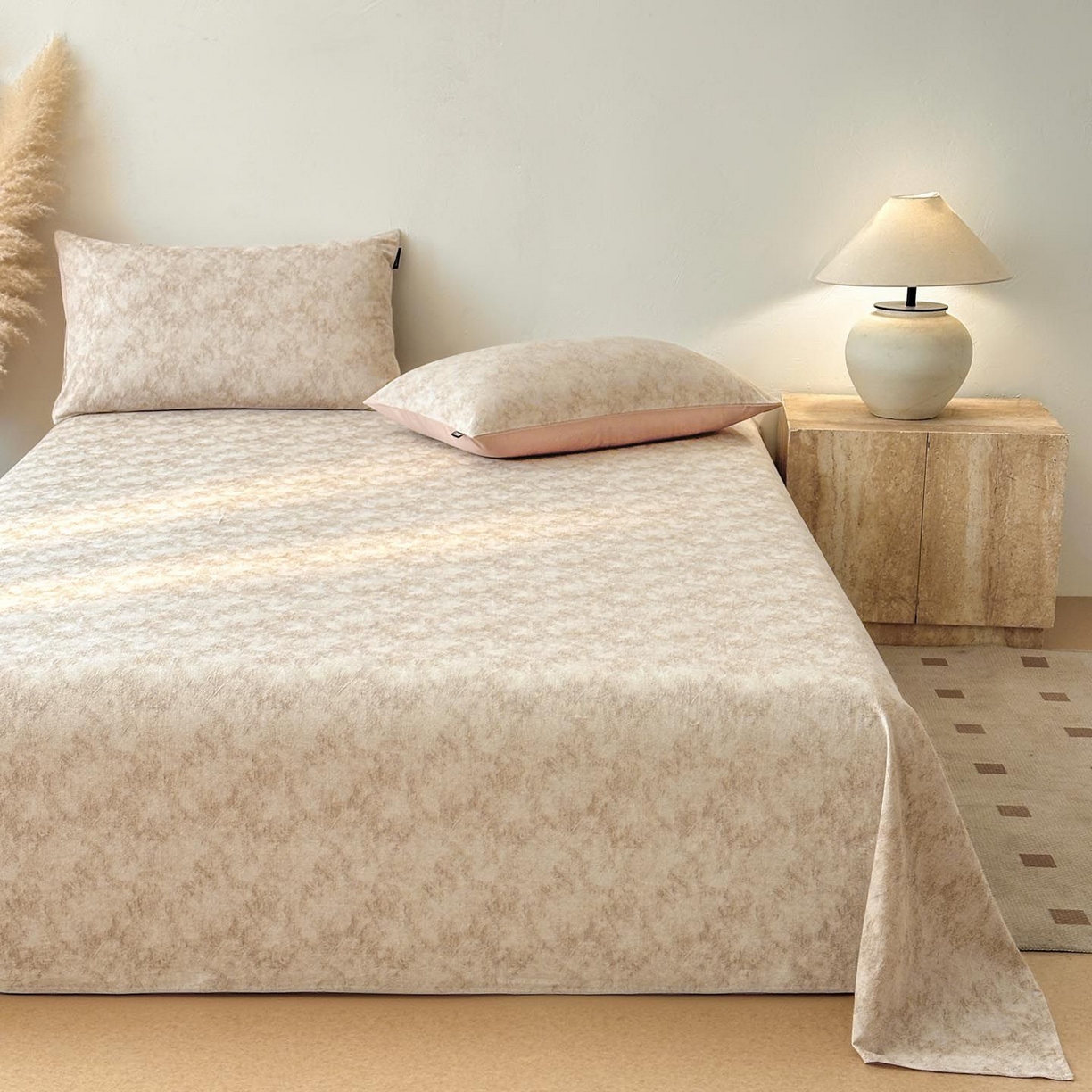 91家纺网 家纺一手货源 找家纺 涵宸家纺 2026新款全棉提花色坊系列单床单 床单-迷蒙