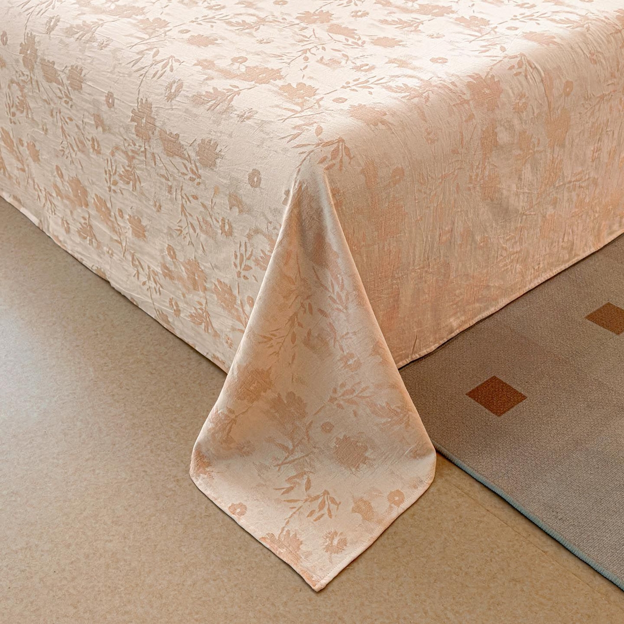 91家纺网 家纺一手货源 找家纺 涵宸家纺 2026新款全棉提花色坊系列单床单 床单-墨棉-粉