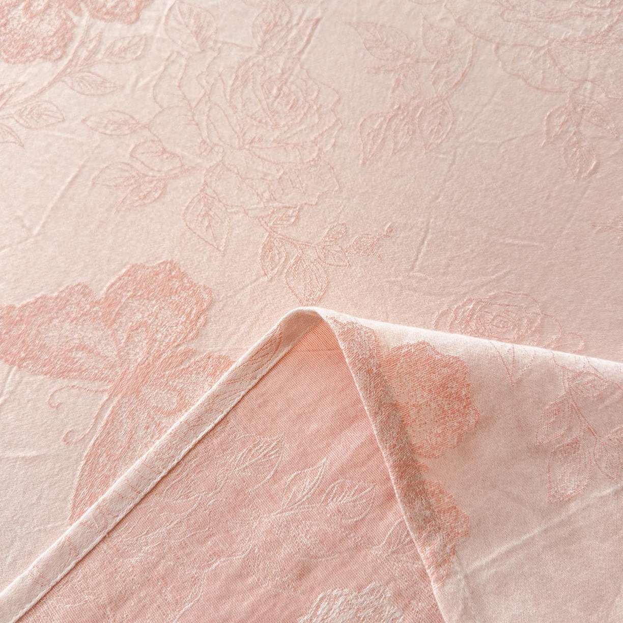 91家纺网 家纺一手货源 找家纺 涵宸家纺 2026新款全棉提花色坊系列单床单 床单-玫瑰花蝶-粉