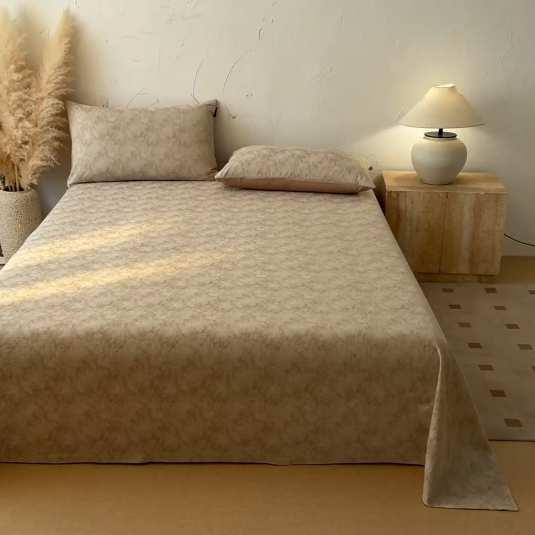 91家纺网 家纺一手货源 找家纺 涵宸家纺 2026新款全棉提花色坊系列单床单 床单-迷蒙