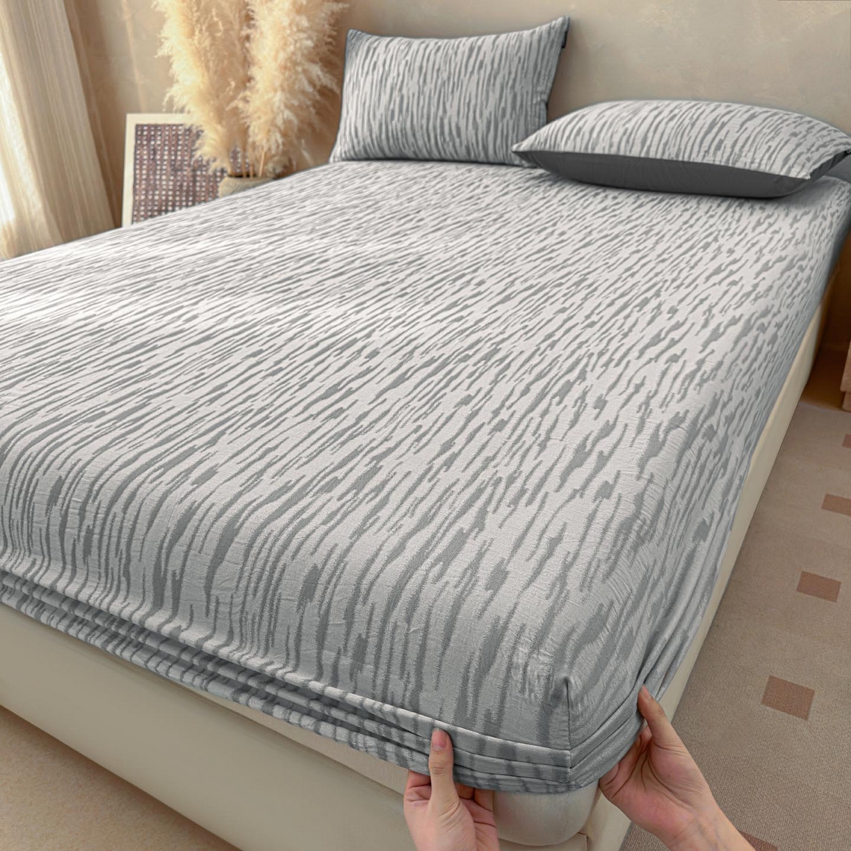 91家纺网 家纺一手货源 找家纺 （总）涵宸家纺 2026新款全棉提花色坊系列单床笠