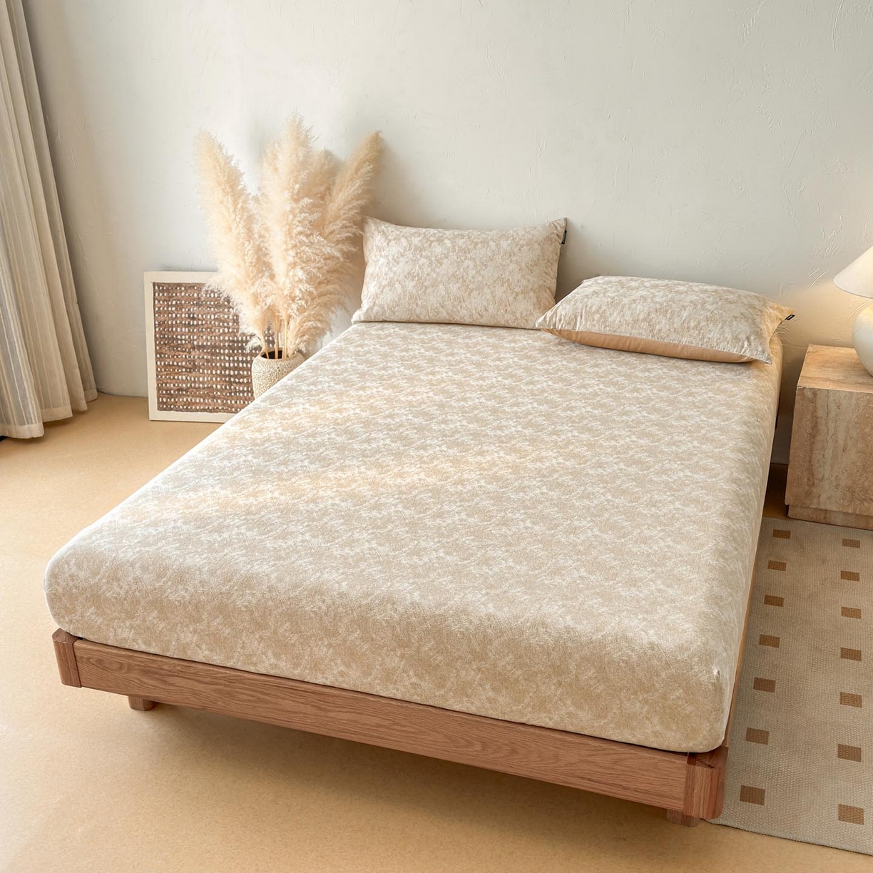 91家纺网 家纺一手货源 找家纺 涵宸家纺 2026新款全棉提花色坊系列单床笠 床笠-迷蒙