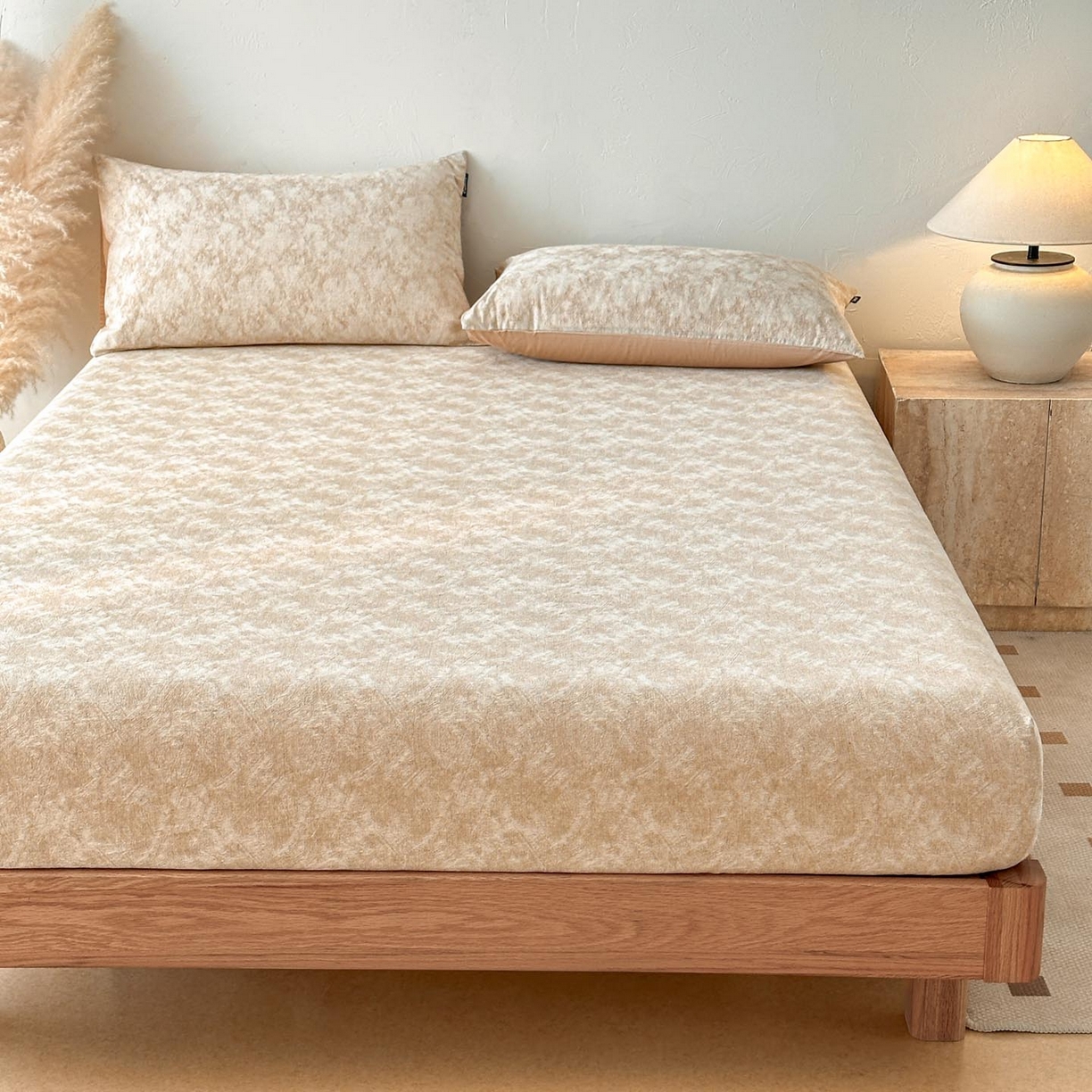 91家纺网 家纺一手货源 找家纺 涵宸家纺 2026新款全棉提花色坊系列单床笠 床笠-迷蒙