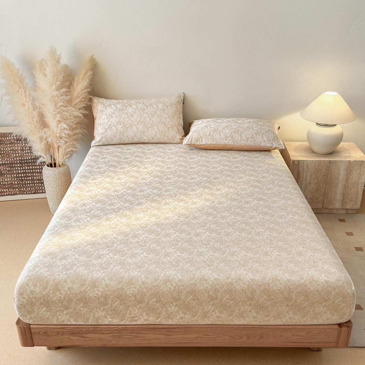 91家纺网 家纺一手货源 找家纺 涵宸家纺 2026新款全棉提花色坊系列单床笠 床笠-迷蒙