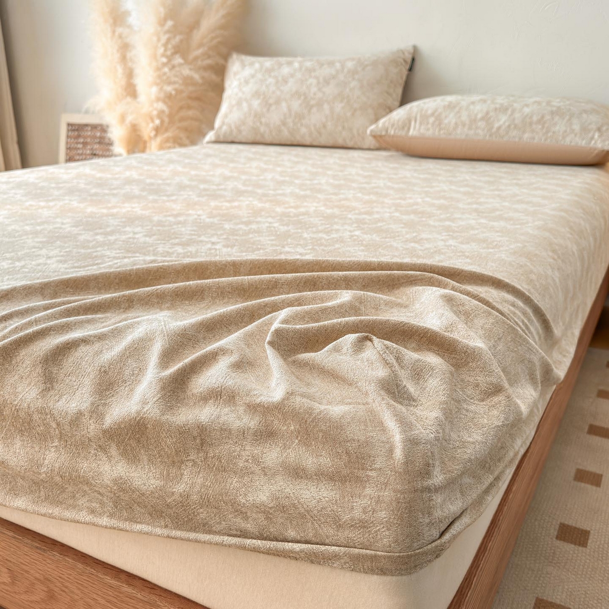 91家纺网 家纺一手货源 找家纺 涵宸家纺 2026新款全棉提花色坊系列单床笠 床笠-迷蒙