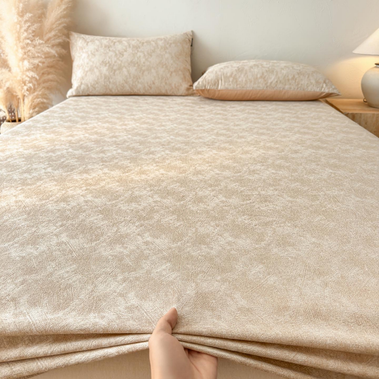 91家纺网 家纺一手货源 找家纺 涵宸家纺 2026新款全棉提花色坊系列单床笠 床笠-迷蒙