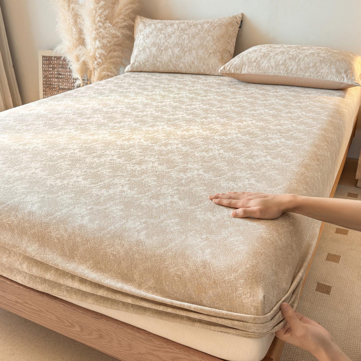 91家纺网 家纺一手货源 找家纺 涵宸家纺 2026新款全棉提花色坊系列单床笠 床笠-迷蒙