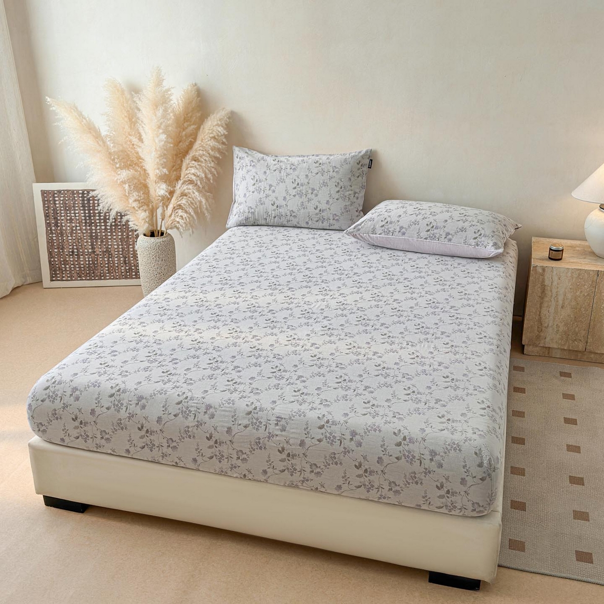 91家纺网 家纺一手货源 找家纺 涵宸家纺 2026新款全棉提花色坊系列单床笠 床笠-金禧-紫