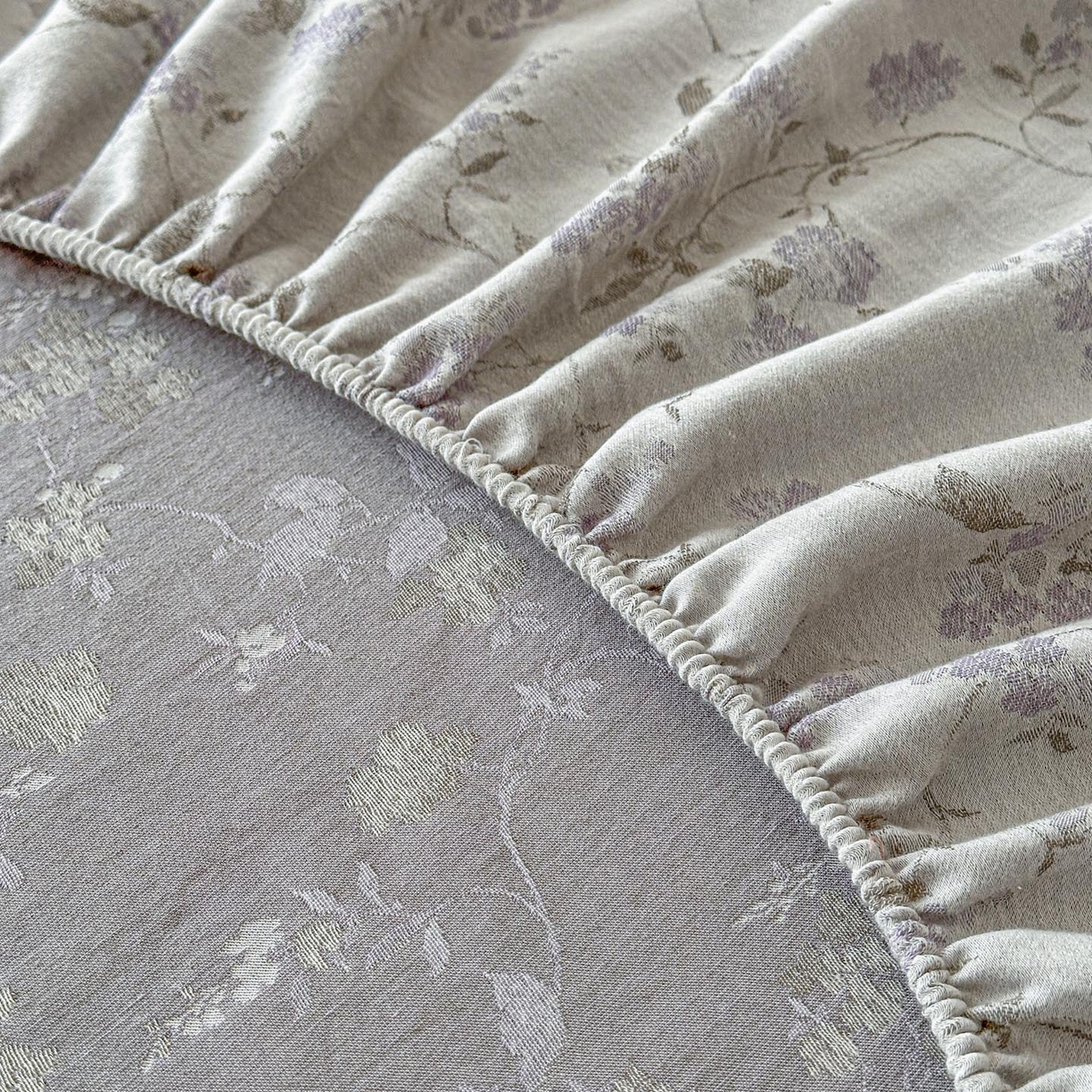 91家纺网 家纺一手货源 找家纺 涵宸家纺 2026新款全棉提花色坊系列单床笠 床笠-金禧-紫