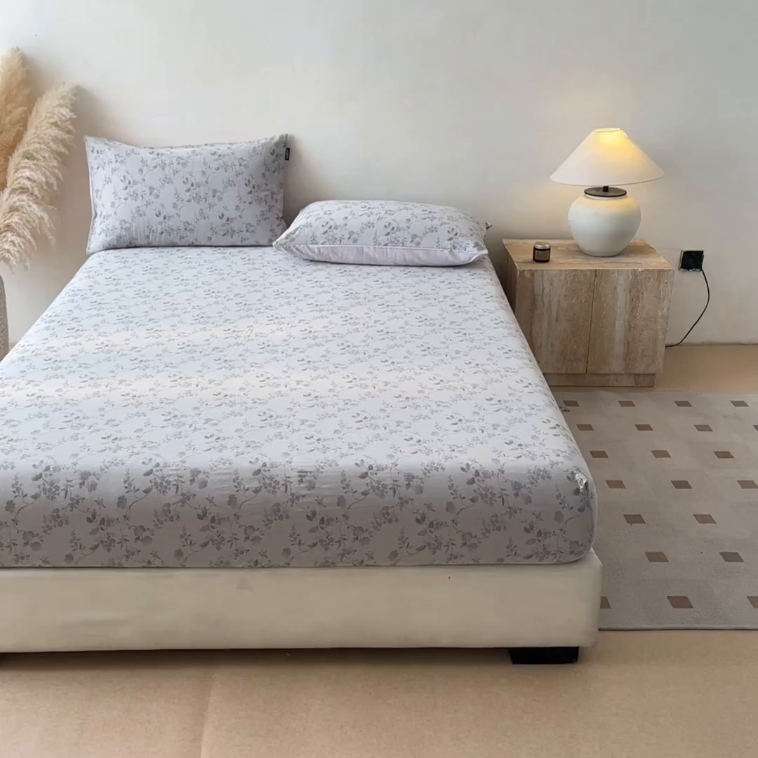 91家纺网 家纺一手货源 找家纺 涵宸家纺 2026新款全棉提花色坊系列单床笠 床笠-金禧-紫