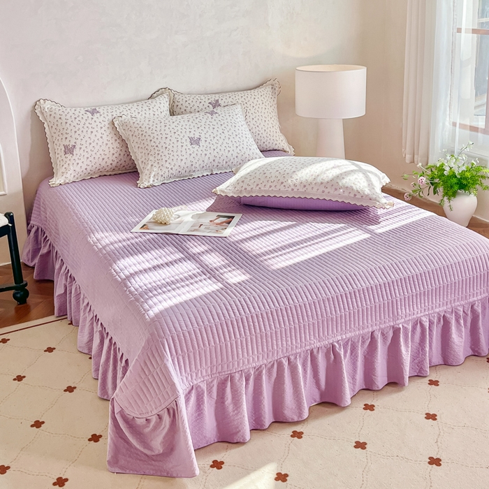 91家纺网 家纺一手货源 找家纺 尚美 2026新款泡芙棉床盖全棉绣花小花韩版四件套 蝴蝶梦