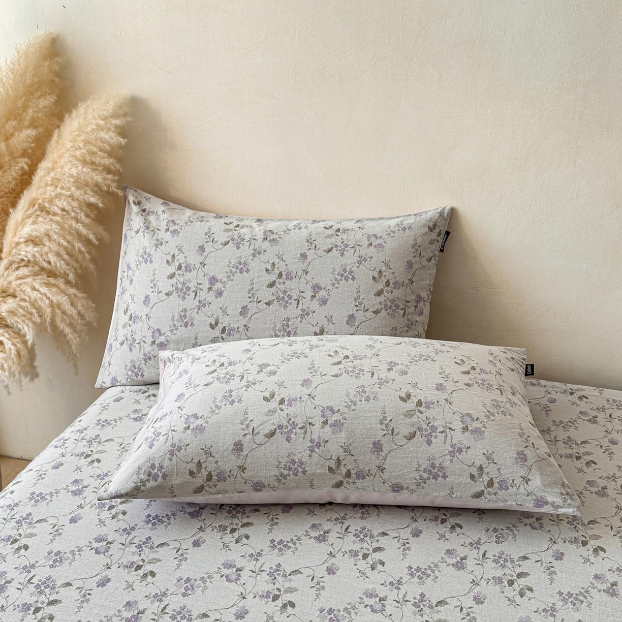 91家纺网 家纺一手货源 找家纺 涵宸家纺 2026新款全棉提花色坊系列单枕套 枕套-金禧-紫