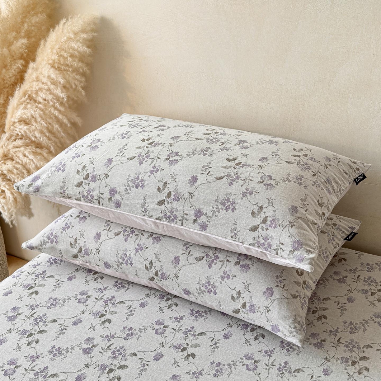 91家纺网 家纺一手货源 找家纺 涵宸家纺 2026新款全棉提花色坊系列单枕套 枕套-金禧-紫