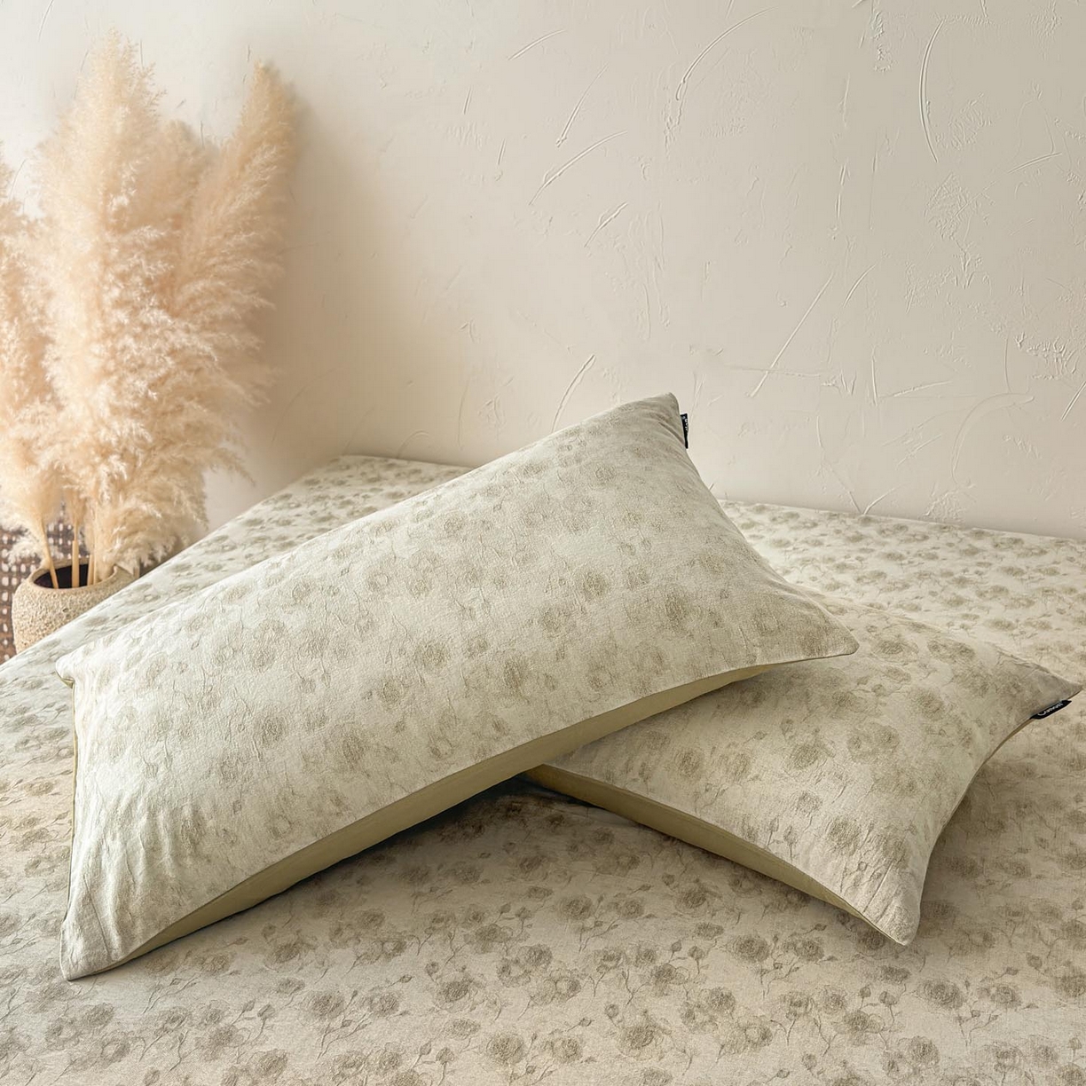 91家纺网 家纺一手货源 找家纺 涵宸家纺 2026新款全棉提花色坊系列单枕套 枕套-若梦-绿