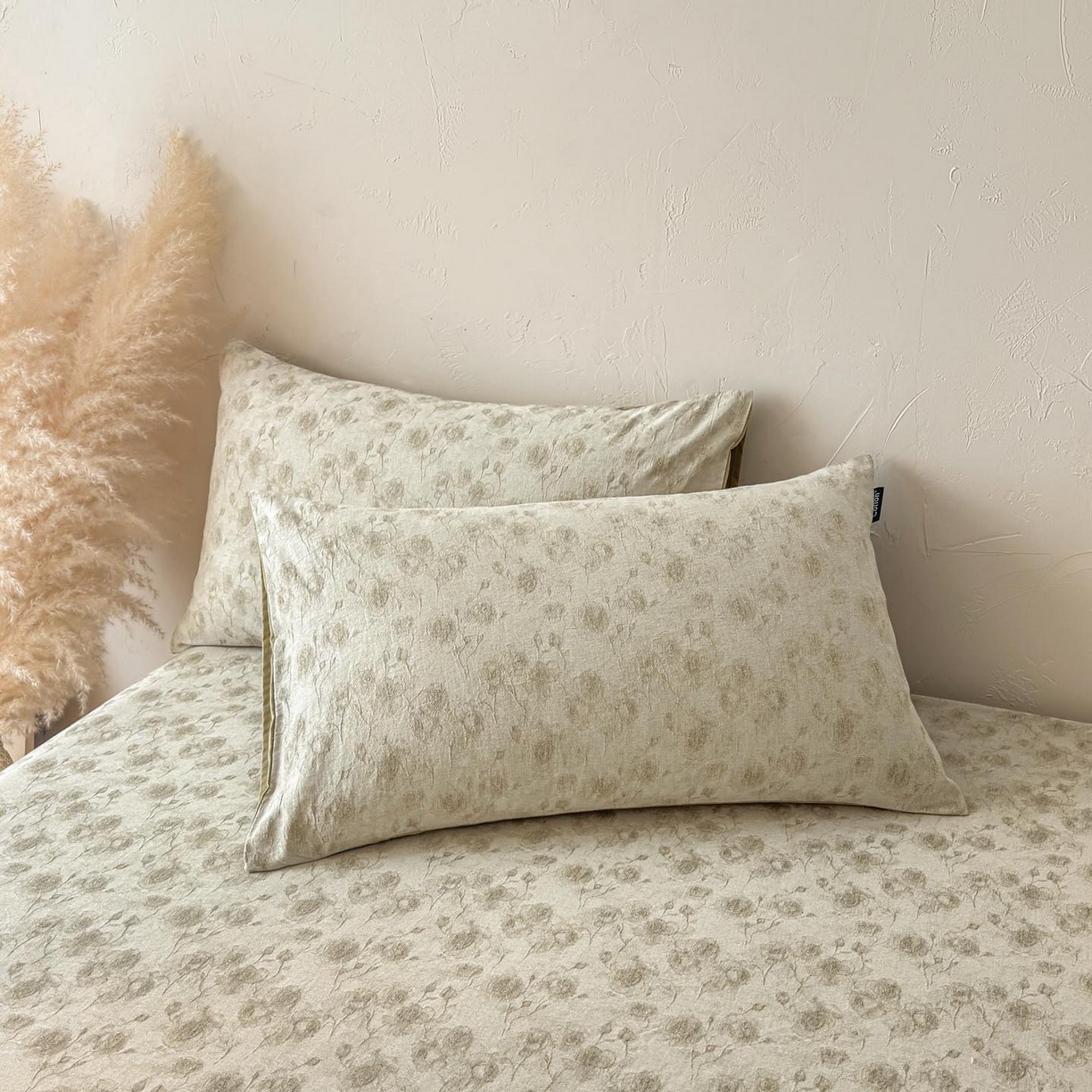 涵宸家纺 2026新款全棉提花色坊系列单枕套 枕套-若梦-绿