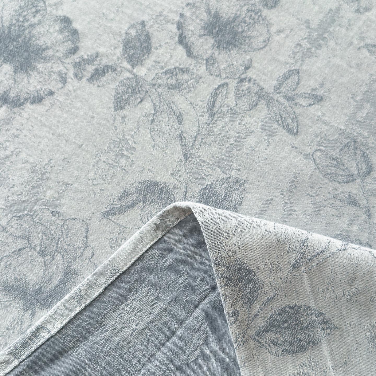 91家纺网 家纺一手货源 找家纺 涵宸家纺 2026新款全棉提花色坊系列单枕套 枕套-繁花盈然-蓝