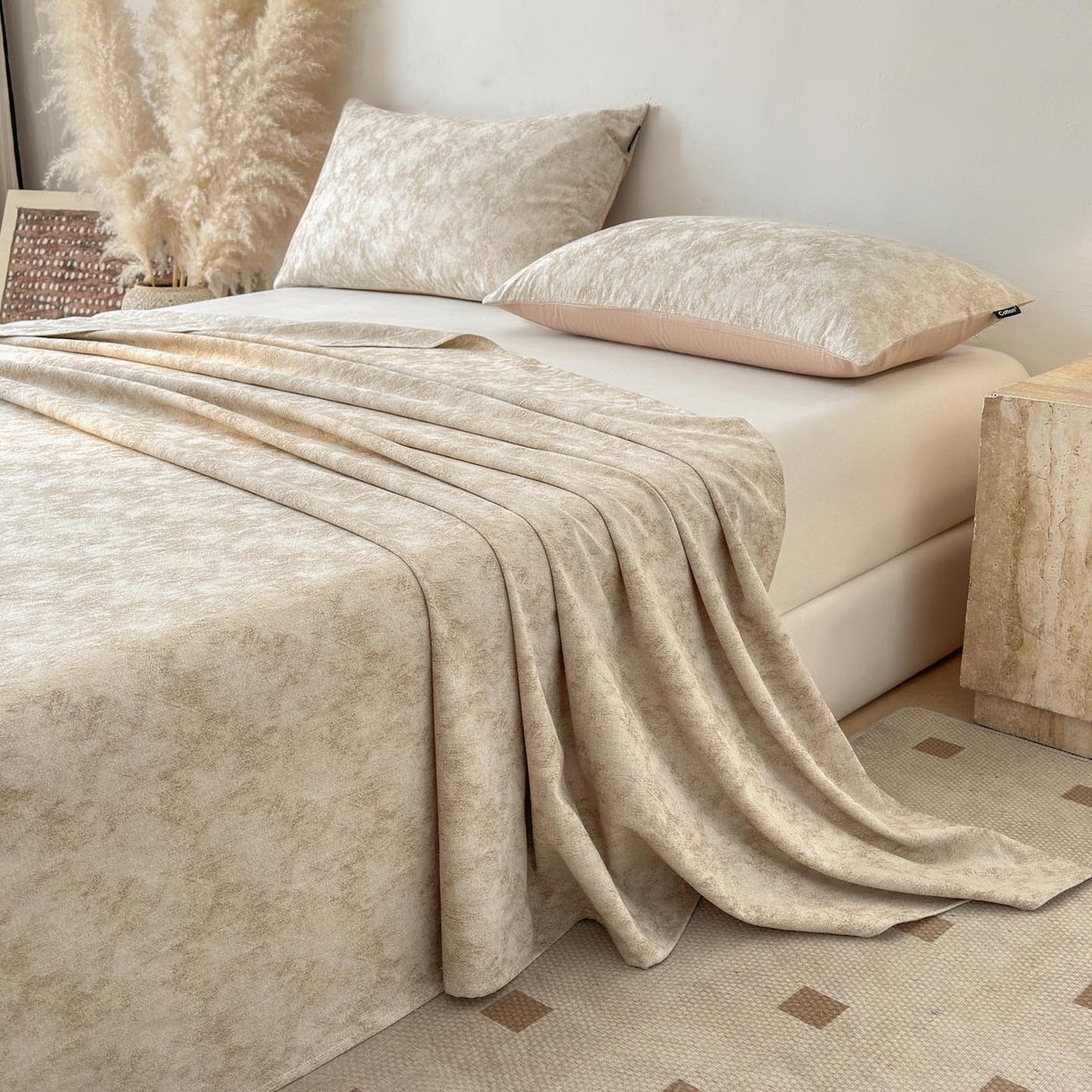 91家纺网 家纺一手货源 找家纺 涵宸家纺 2026新款全棉提花色坊系列单枕套 枕套-迷蒙