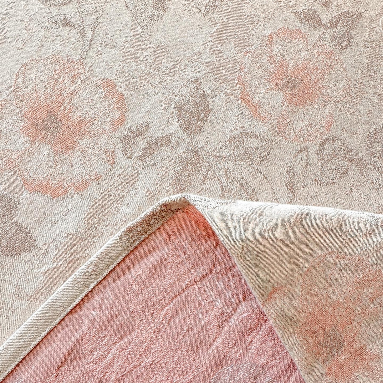 91家纺网 家纺一手货源 找家纺 涵宸家纺 2026新款全棉提花色坊系列单枕套 枕套-繁花盈然-粉