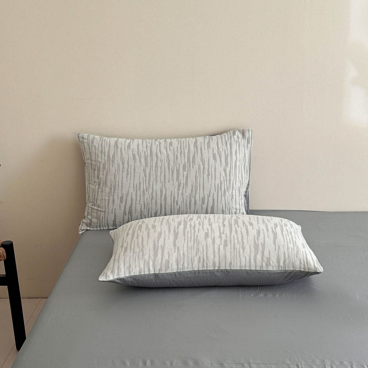 91家纺网 家纺一手货源 找家纺 涵宸家纺 2026新款全棉提花色坊系列四件套 碧棉-灰