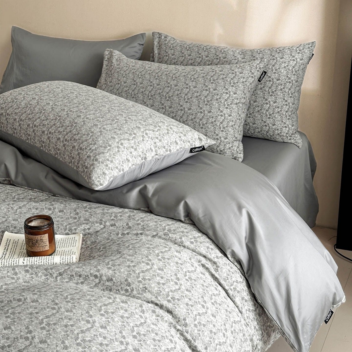 91家纺网 家纺一手货源 找家纺 涵宸家纺 2026新款全棉提花色坊系列四件套 杜克