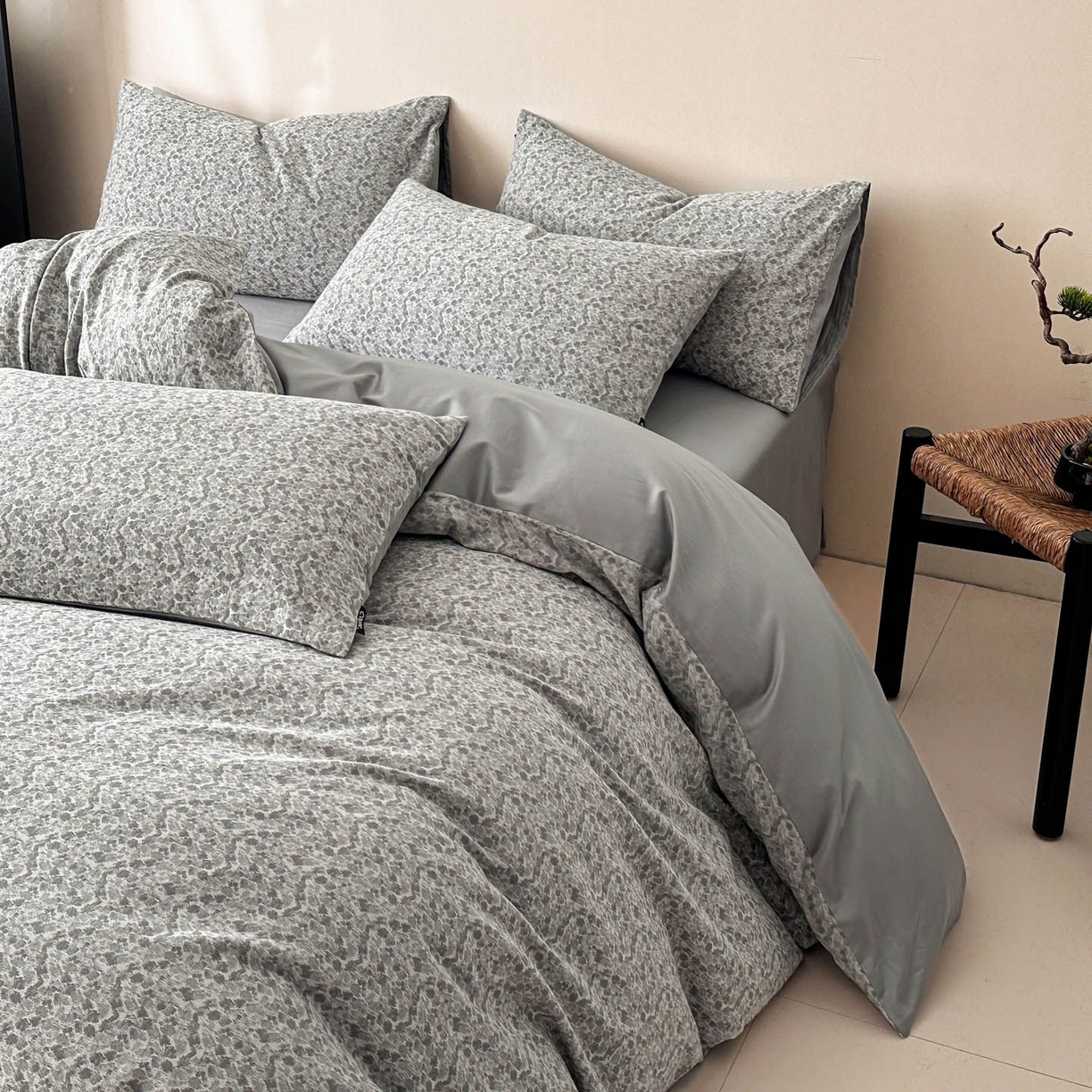 91家纺网 家纺一手货源 找家纺 涵宸家纺 2026新款全棉提花色坊系列四件套 杜克