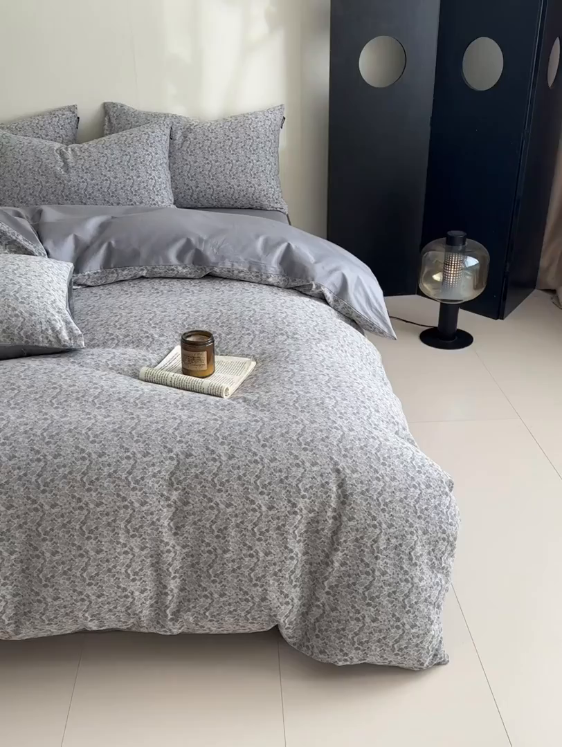 91家纺网 家纺一手货源 找家纺 涵宸家纺 2026新款全棉提花色坊系列四件套 杜克