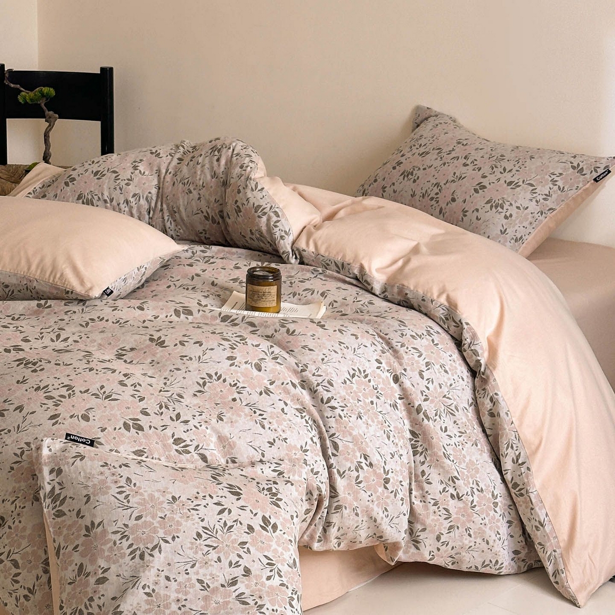 涵宸家纺 2026新款全棉提花色坊系列四件套 花恋物语-粉