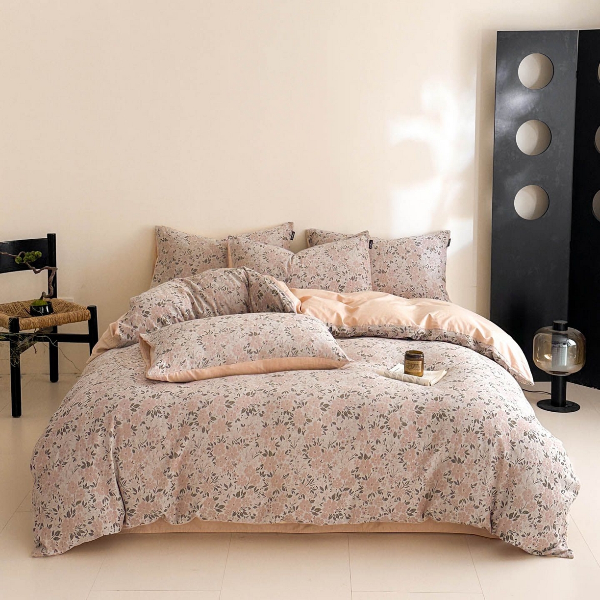 91家纺网 家纺一手货源 找家纺 涵宸家纺 2026新款全棉提花色坊系列四件套 花恋物语-粉