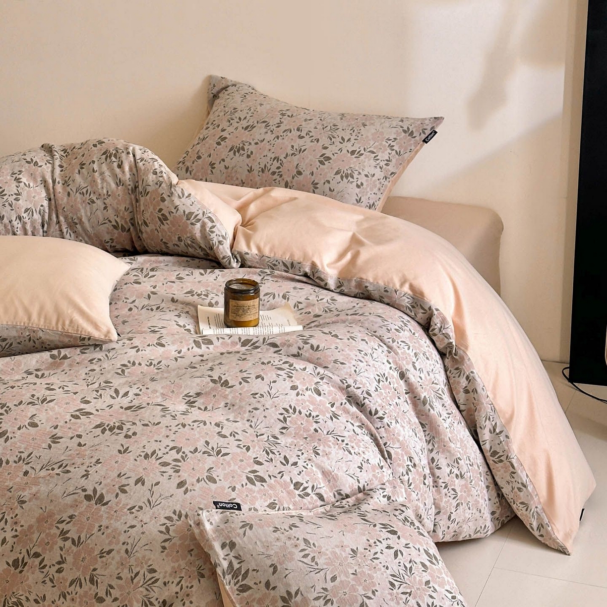 91家纺网 家纺一手货源 找家纺 涵宸家纺 2026新款全棉提花色坊系列四件套 花恋物语-粉