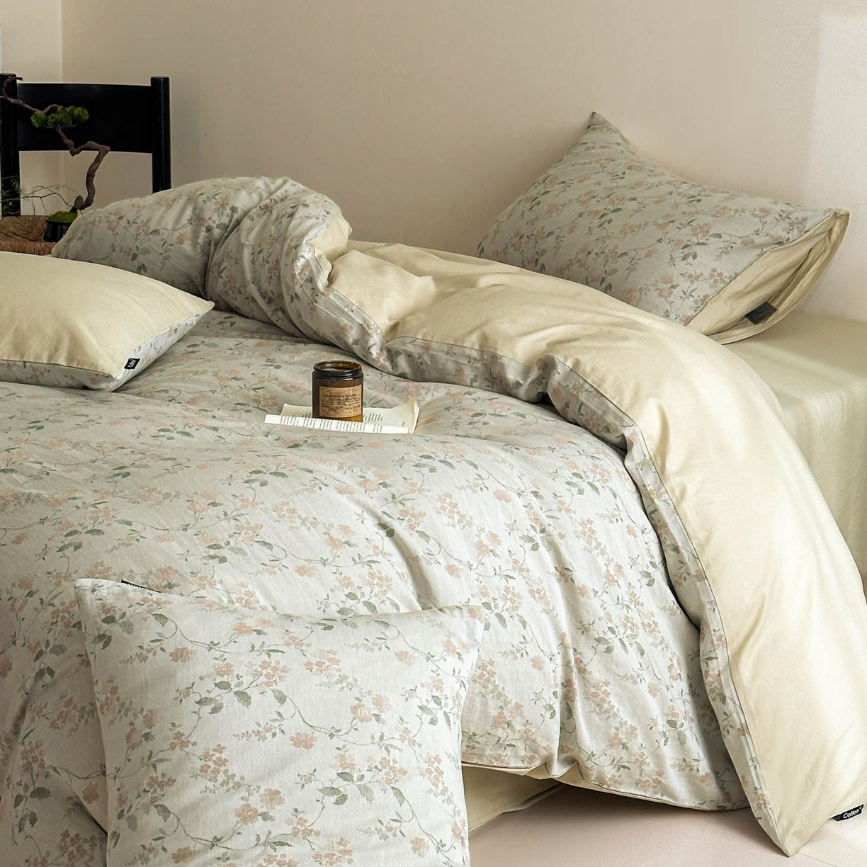 涵宸家纺 2026新款全棉提花色坊系列四件套 今禧-绿