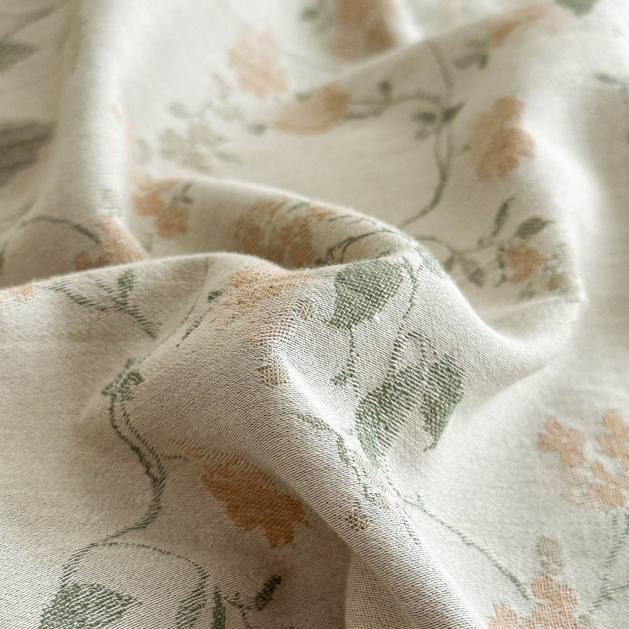 91家纺网 家纺一手货源 找家纺 涵宸家纺 2026新款全棉提花色坊系列四件套 今禧-绿