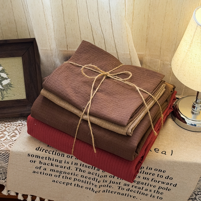 91家纺网 家纺一手货源 找家纺 海岛哥哥 2026新款云感纱混搭纯色双拼四件套 混搭 红红日记