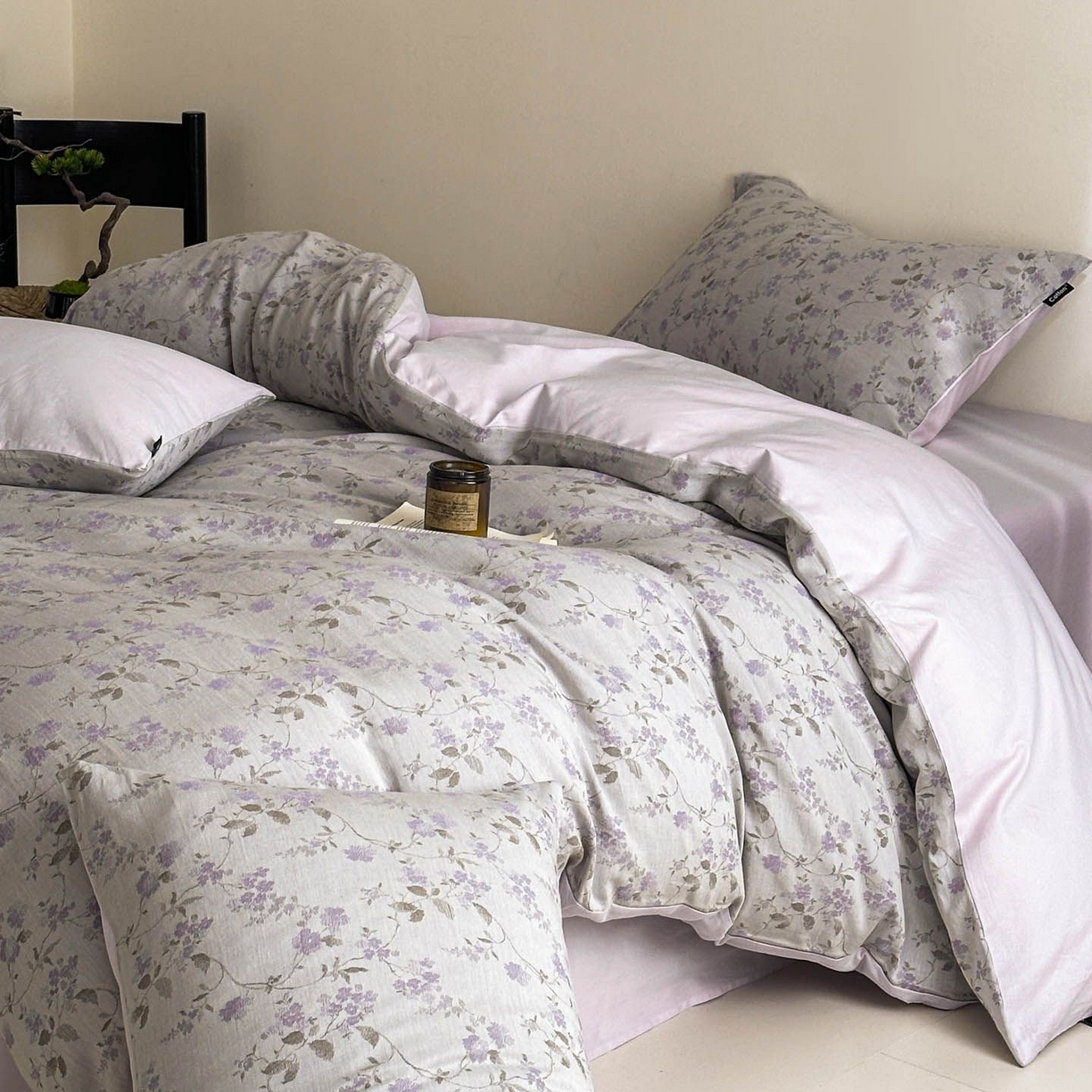 涵宸家纺 2026新款全棉提花色坊系列四件套 金禧-紫