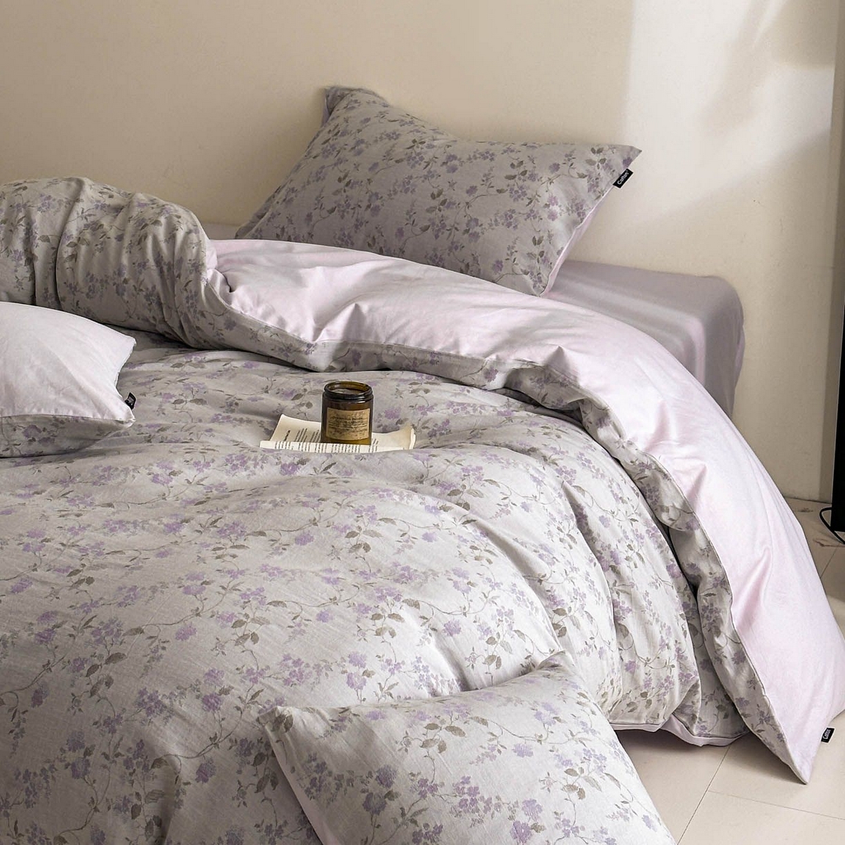 91家纺网 家纺一手货源 找家纺 涵宸家纺 2026新款全棉提花色坊系列四件套 金禧-紫