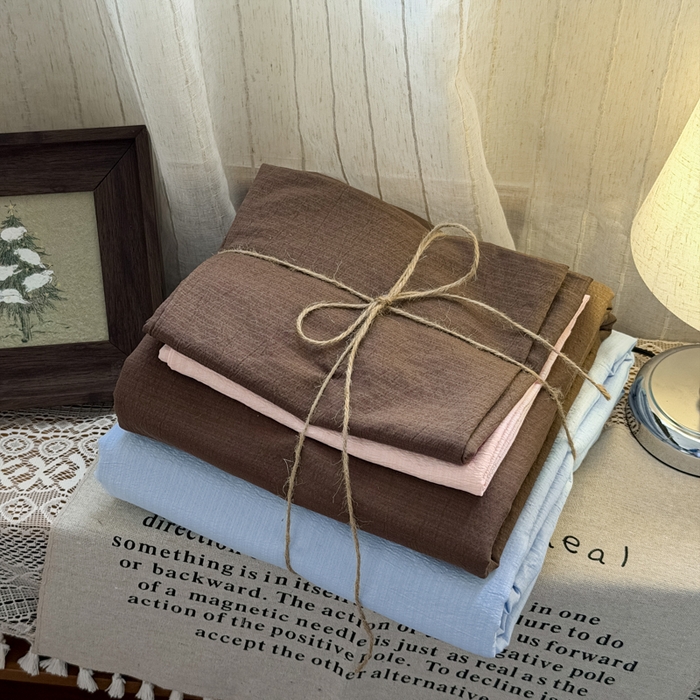 91家纺网 家纺一手货源 找家纺 海岛哥哥 2026新款云感纱混搭纯色双拼四件套 混搭 梦幻星海