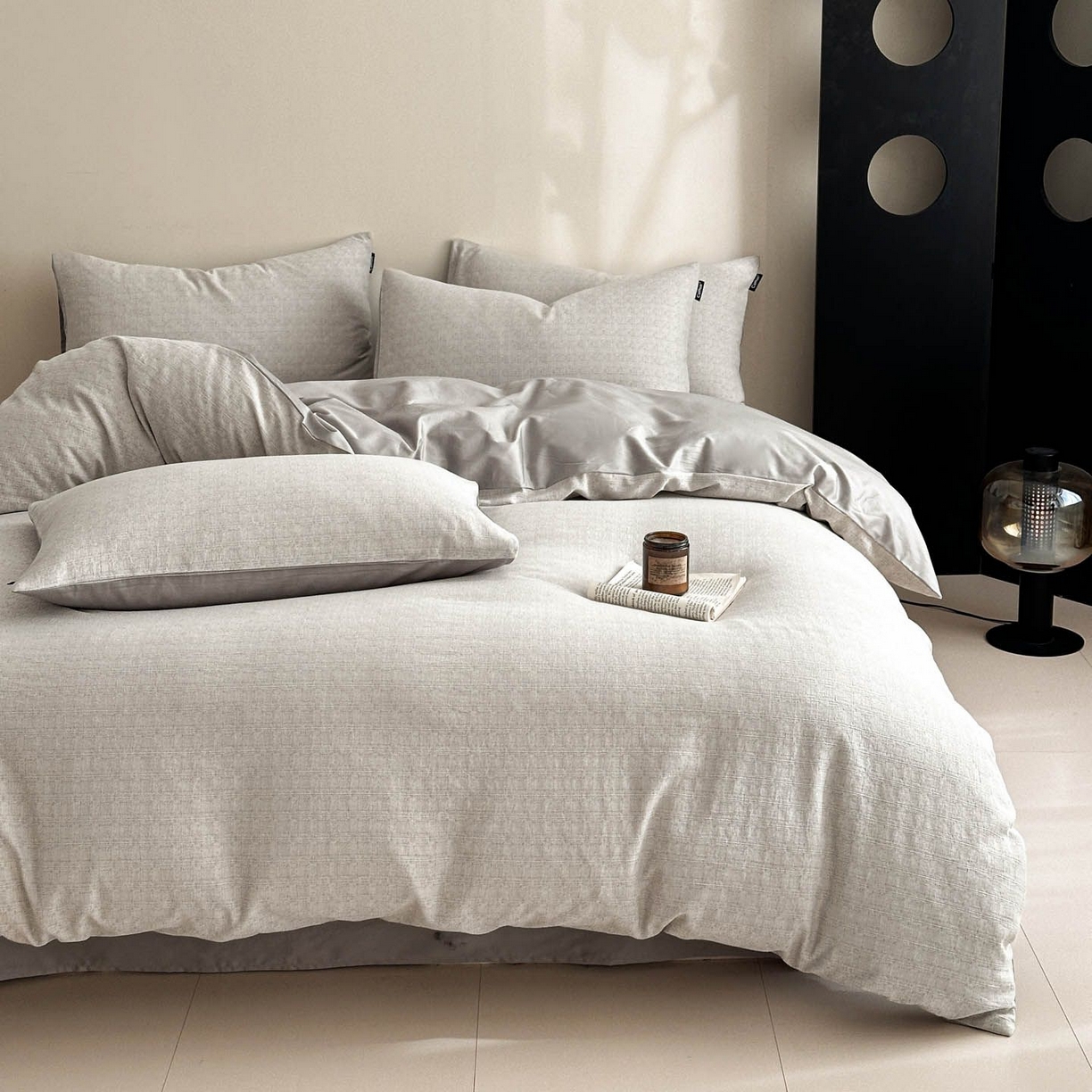 91家纺网 家纺一手货源 找家纺 涵宸家纺 2026新款全棉提花色坊系列四件套 琳达