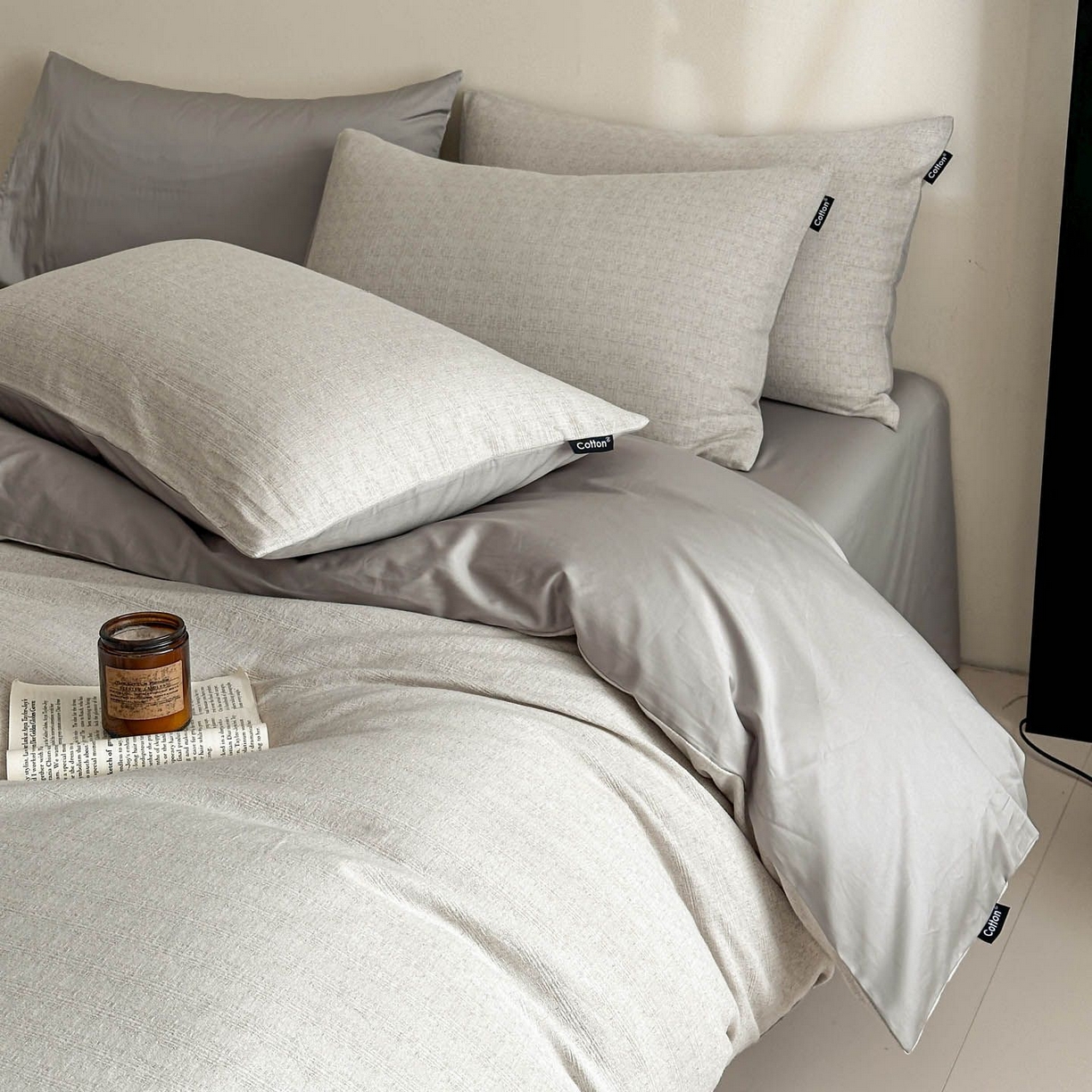 91家纺网 家纺一手货源 找家纺 涵宸家纺 2026新款全棉提花色坊系列四件套 琳达