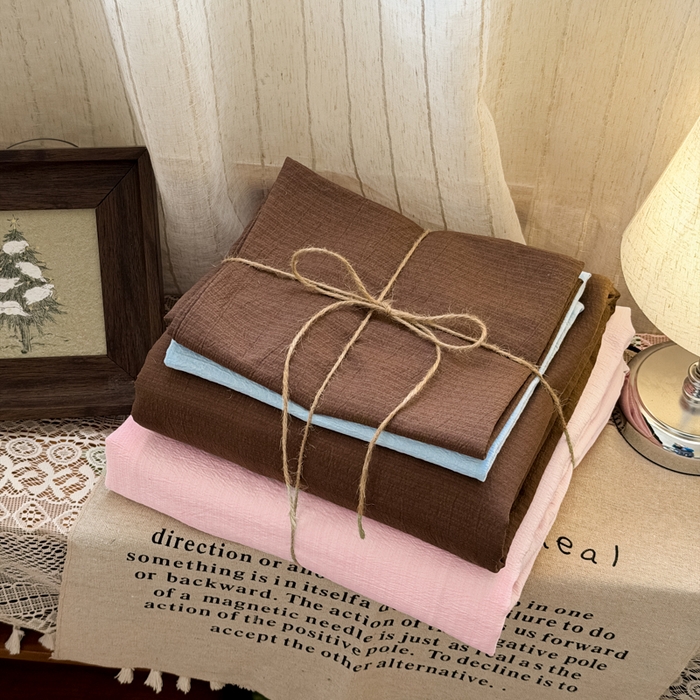 91家纺网 家纺一手货源 找家纺 海岛哥哥 2026新款云感纱混搭纯色双拼四件套 混搭 蜜糖少女