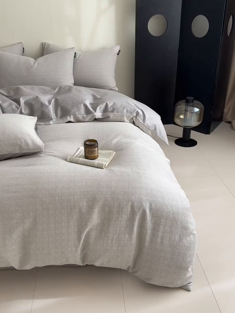 91家纺网 家纺一手货源 找家纺 涵宸家纺 2026新款全棉提花色坊系列四件套 琳达