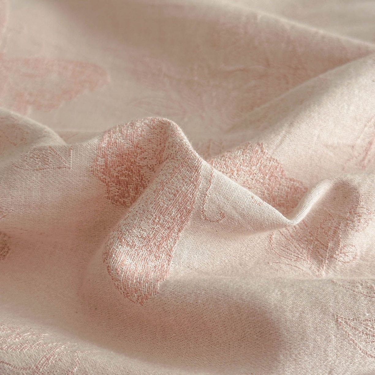 91家纺网 家纺一手货源 找家纺 涵宸家纺 2026新款全棉提花色坊系列四件套 玫瑰花蝶-粉