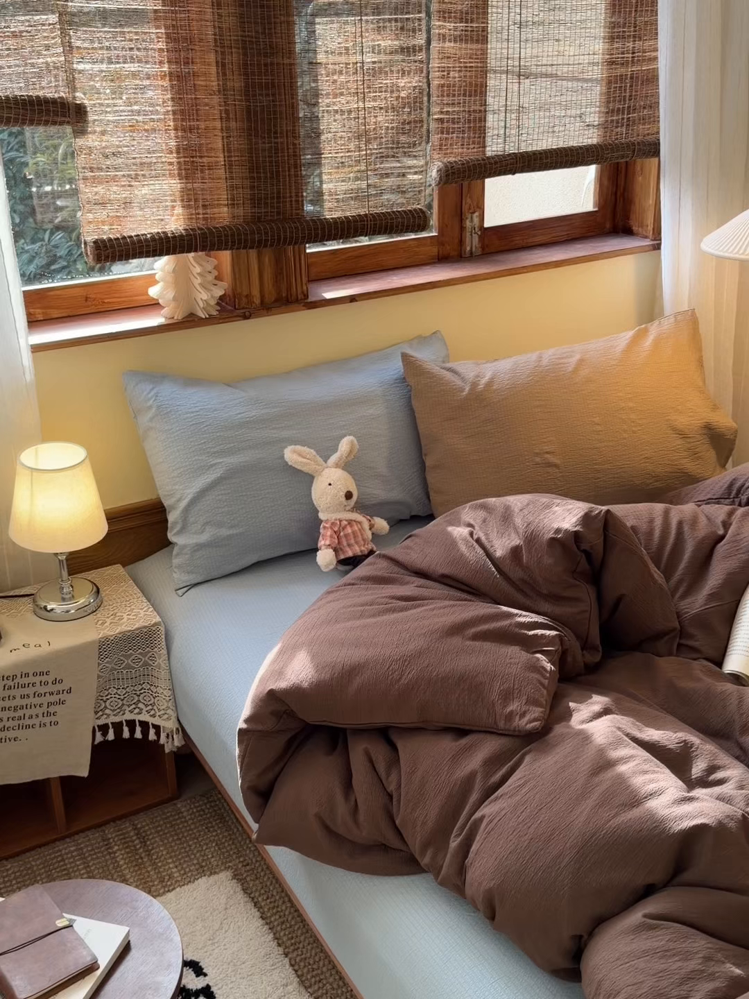 91家纺网 家纺一手货源 找家纺 海岛哥哥 2026新款云感纱混搭纯色双拼四件套 混搭 夏日栗色