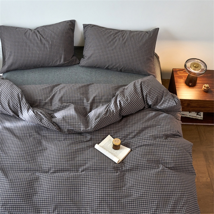 91家纺网 家纺一手货源 找家纺 （总）兰紫橙家纺 2026新款全棉A类深色复古色织方格子水洗棉-赫本雅素系列（含买家秀和质检报告）