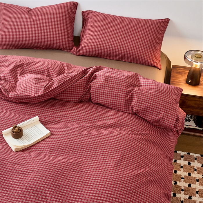 91家纺网 家纺一手货源 找家纺 （总）兰紫橙家纺 2026新款全棉A类深色复古色织方格子水洗棉-赫本雅素系列（含买家秀和质检报告）