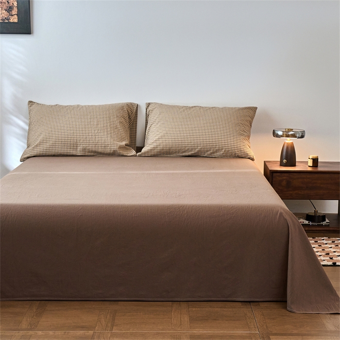 91家纺网 家纺一手货源 找家纺 兰紫橙家纺 2026新款全棉A类深色复古色织方格子水洗棉-赫本雅素系列（含买家秀和质检报告） 沐风米