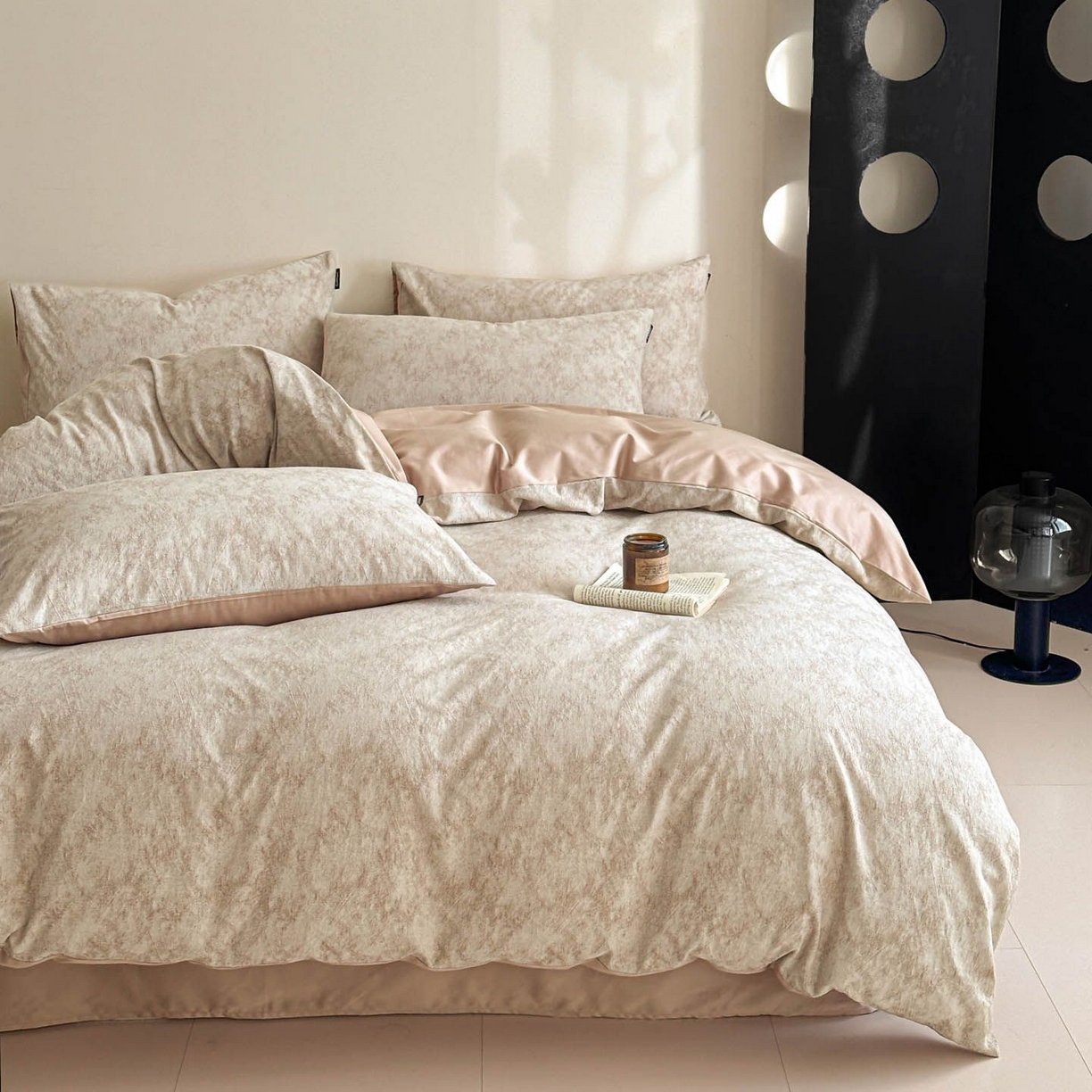 91家纺网 家纺一手货源 找家纺 涵宸家纺 2026新款全棉提花色坊系列四件套 迷蒙